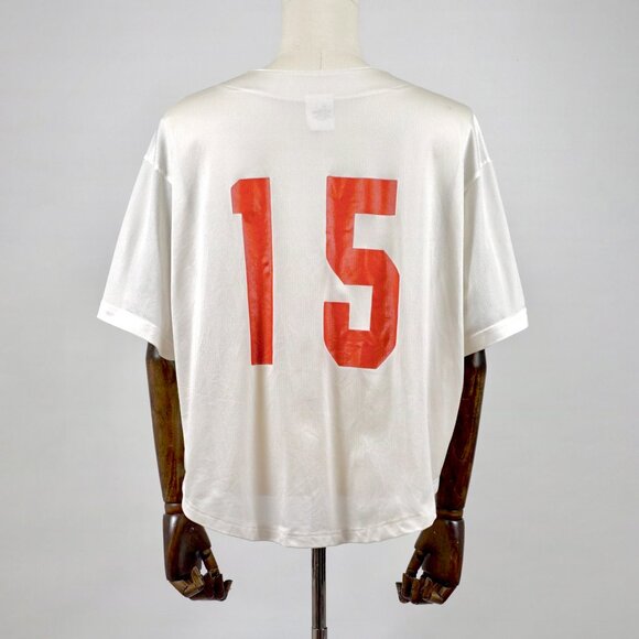 Vintage 90s Majestic Mesh Baseball Jersey – White/Red – Style 6575 – Made in USA - Picture 4 of 10